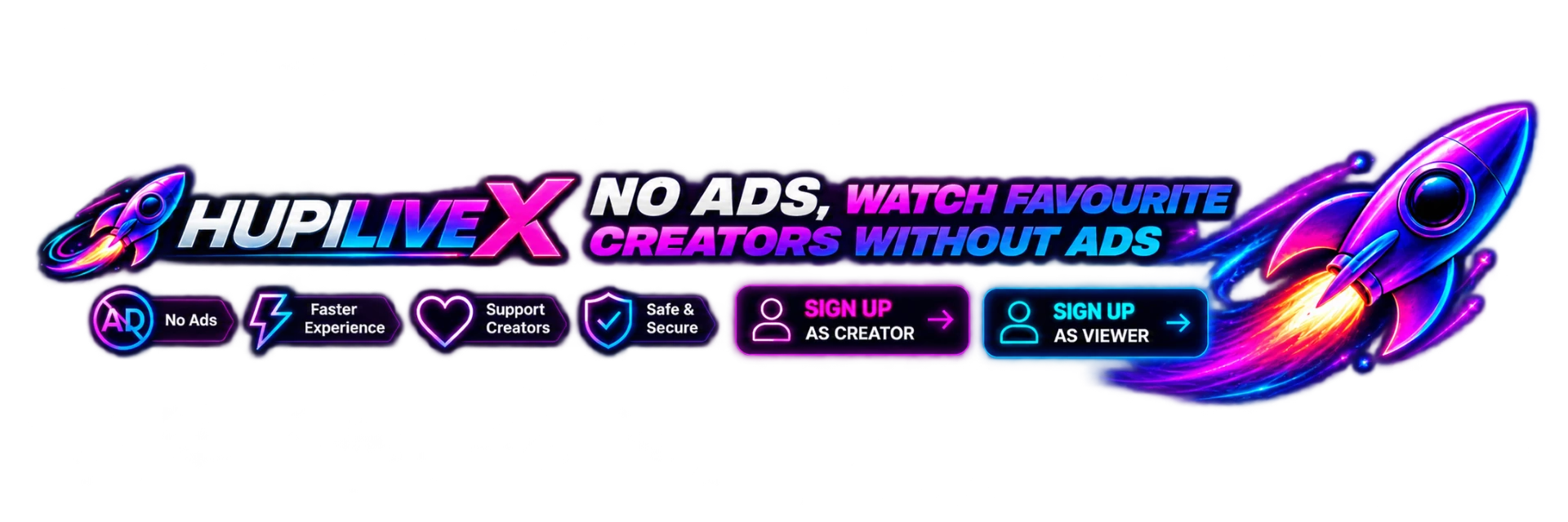 No ads — watch your favourite creators without ads on Hupilivex.